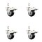 Service Caster 3.5 Inch 316SS Black Polyurethane Swivel 3/8 Inch Stem Caster Set Lock Brake SCC SS316TSTTL20S3514-PPUB-BLK-381615-4 - alternate 1